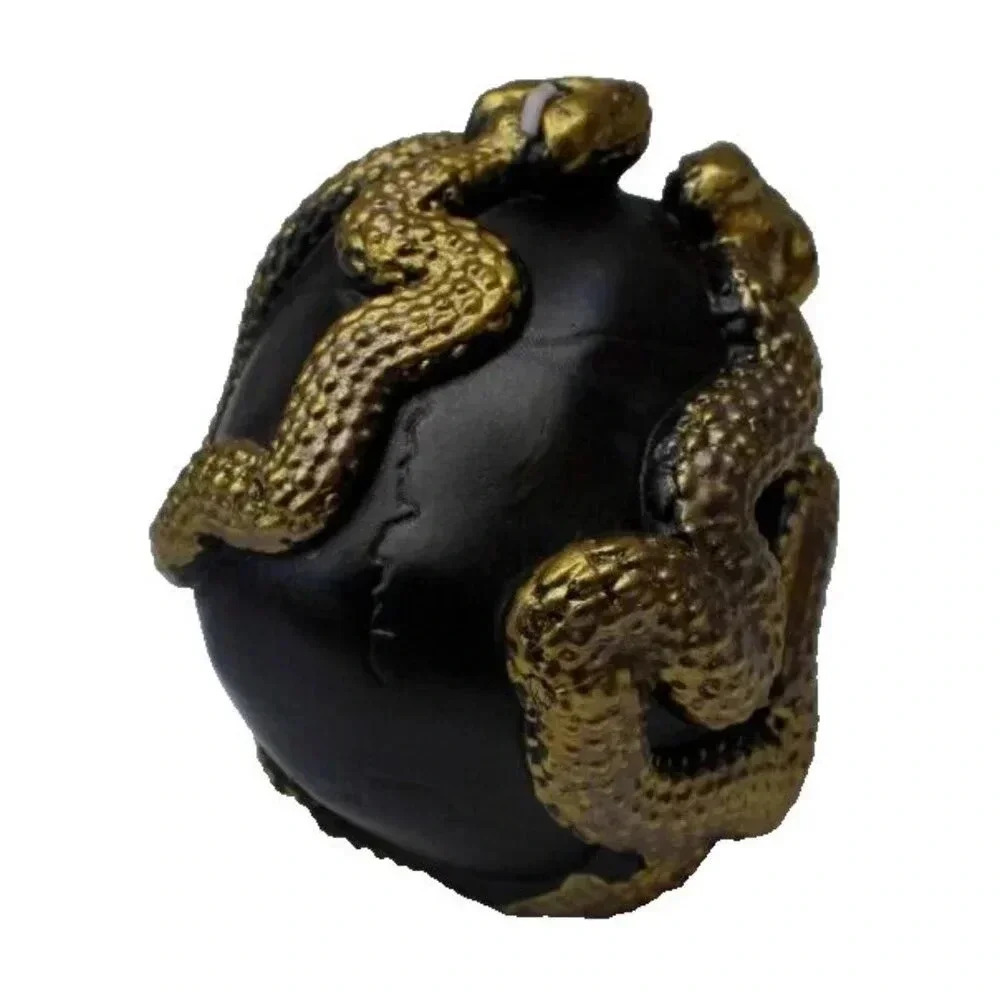 New Black Skull W/ Gold Cobra Snake Gothic Halloween Candle Decorations - Picture 3 of 3